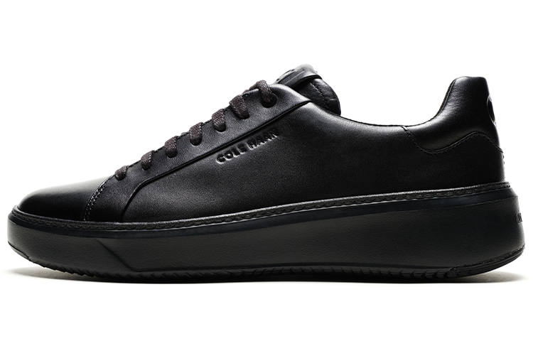 COLE HAAN Top Grain Cow Leather Skateboard Shoes Men's Black