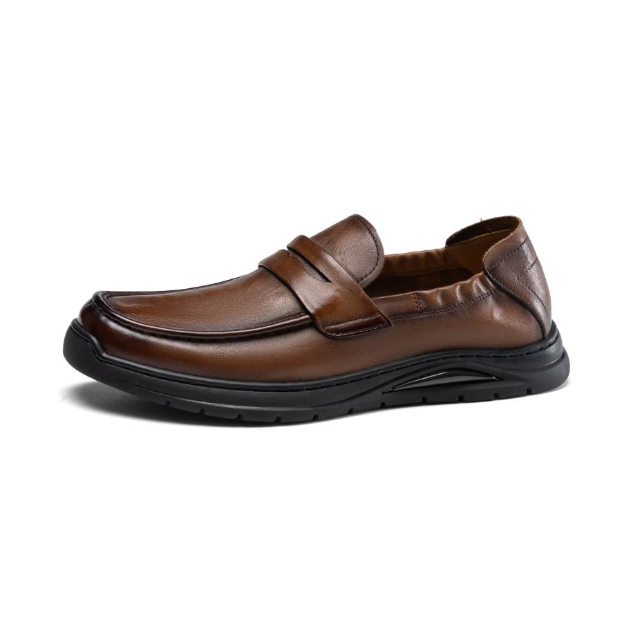 AOKANG Casual Leather Shoes Men's Brown