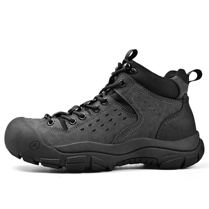 JIGONGYANG Cow Split Leather Abrasion Resistant Abrasion Resistant Plus Size Fleece Lined Insulated Shoes Short