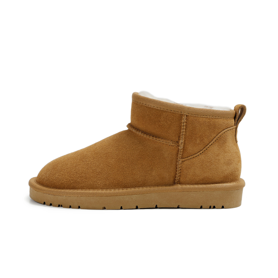BOJUEMAO Cow Suede Slip Resistant Abrasion Resistant Slip Resistant Abrasion Resistant Short Snow Boots Women's
