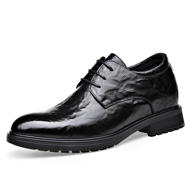 KAQIAODI Cow Split Leather Dress Shoes Men's Black