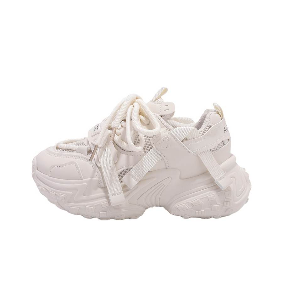 ZHANGXIAOJIE Mesh Low top Chunky Sneakers Women's Beige