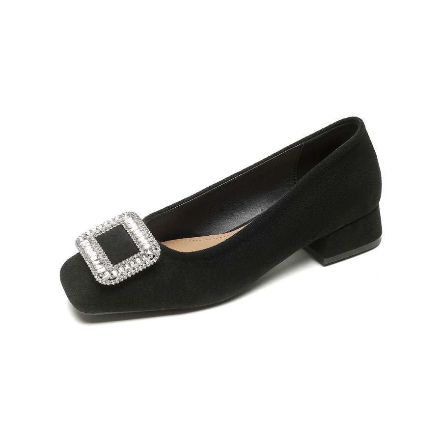 QITUMAUL Chunky Heel High Heels 3cm Women's Black
