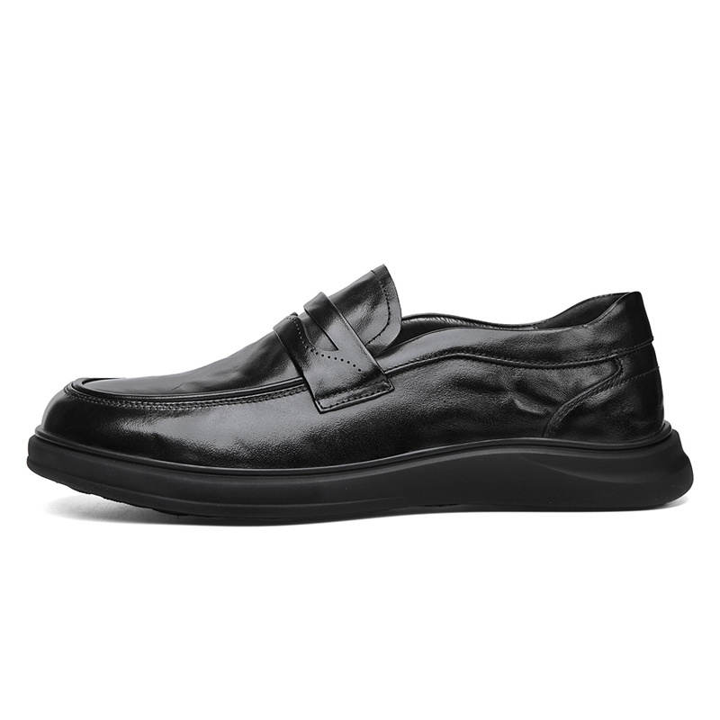 SEPTWOLVES Top Grain Cow Leather Gommino Loafers Men's Black