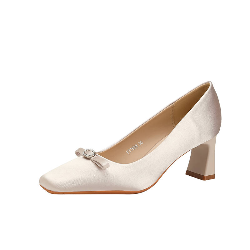 TATAYA Microfiber Leather Chunky Heel High Heels Women's