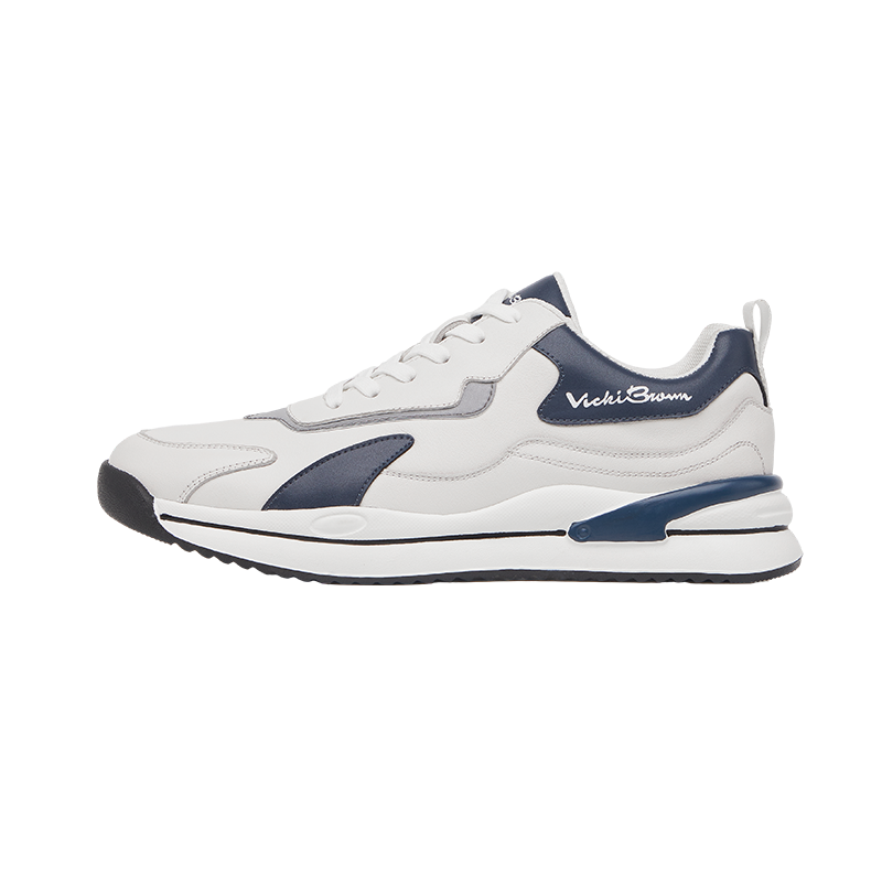 VICKI BROWN Cow Leather Low top Casual Shoes Men's White Blue