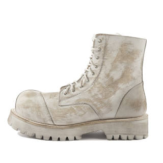 D 5 OVE D5OVE REBIRTH'SLIT' Top Grain Cow Leather Crew Combat Boots Unisex