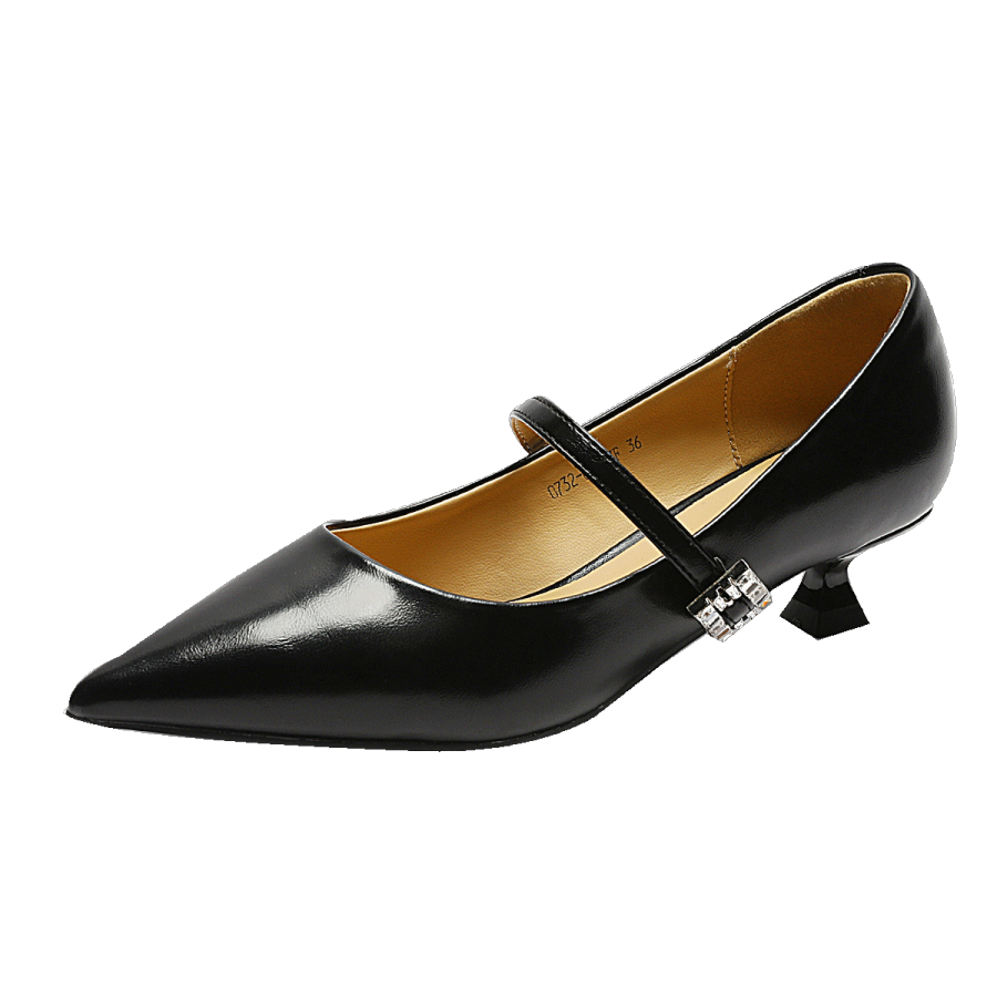 GUDIANFENGDU Pu Slim Heel Mary Jane Shoes 2cm Women's