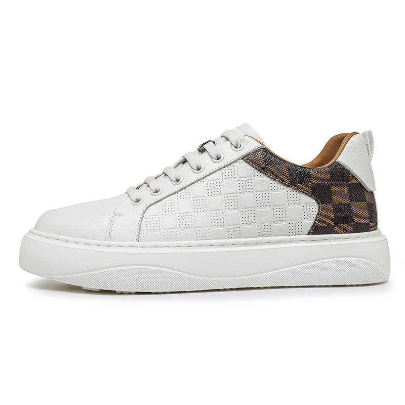 KACHILANG Cow Split Leather Low top Skateboard Shoes Men's