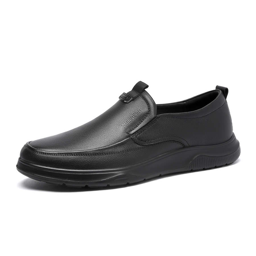 Mulinsen Dad Shoes Cow Leather Men's Casual Shoes Men's Black