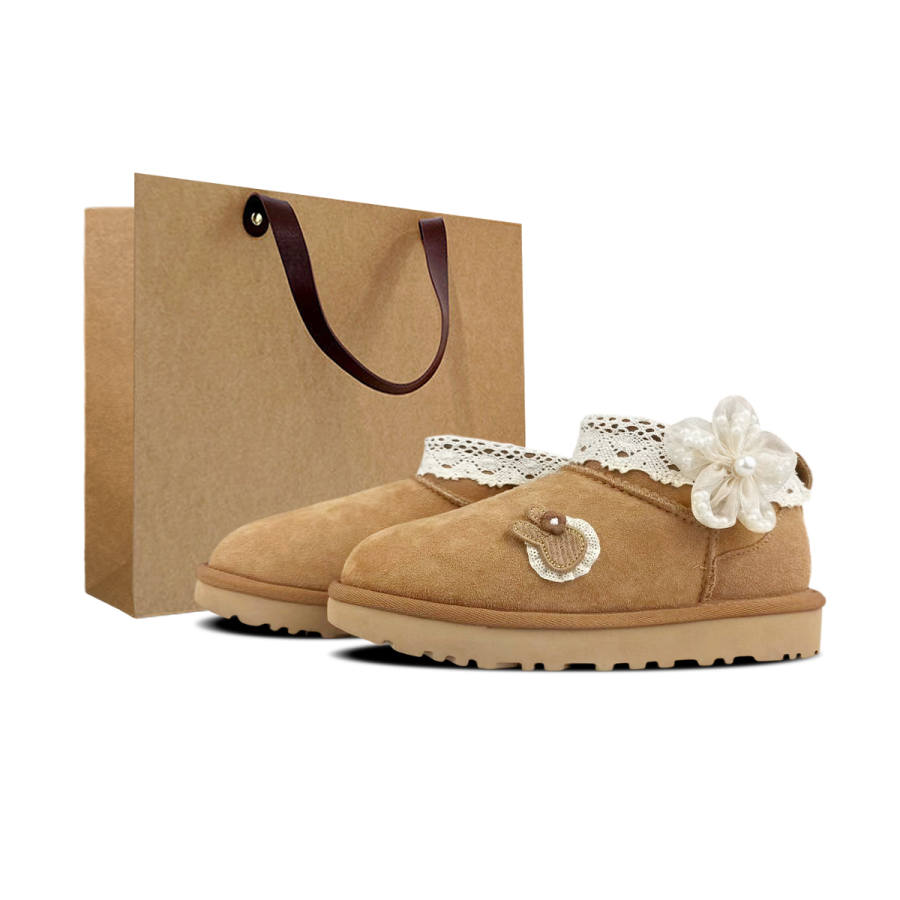 UGG CLASSIC ULTRA MINI Sheepskin Thermal Ankle Length Snow Boots Women's Chestnut Brown