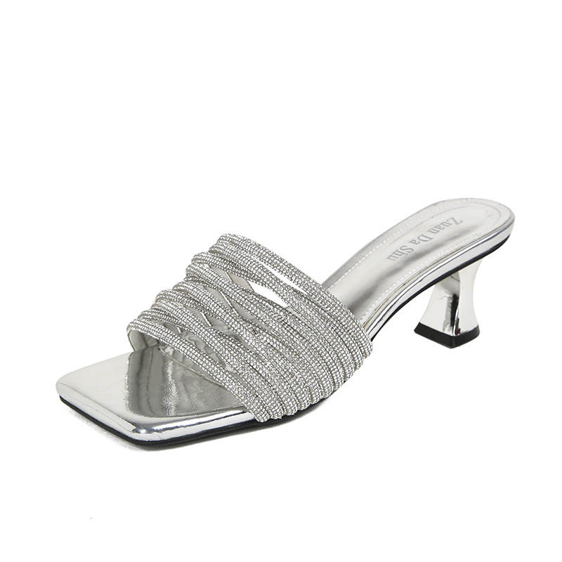 TATAYA Rubber Rhinestone Slide Slippers Women's