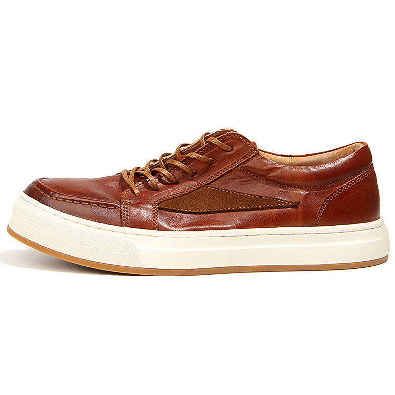 DIENGRLEY Men's Casual Shoes Men's Low Top Red Brown