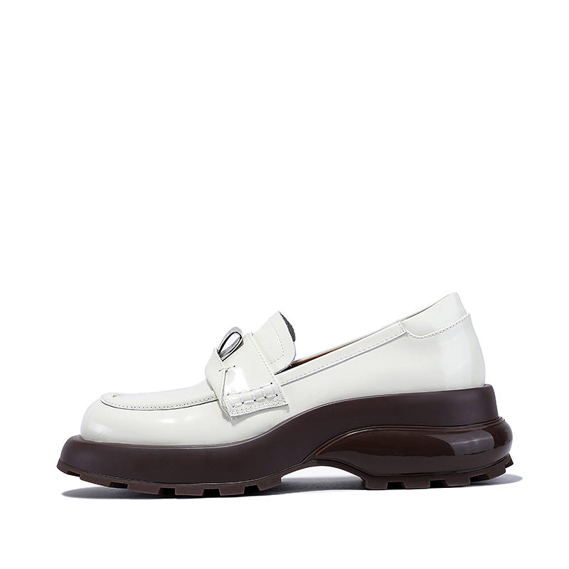 BELLALILY Loafers Women's Low Top Coffee/White