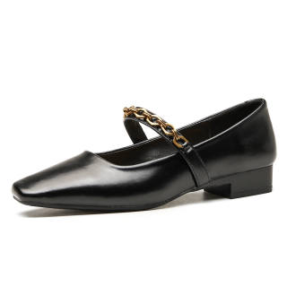 Beijiani Microfiber Leather Flat Mary Jane Shoes 3cm Women's