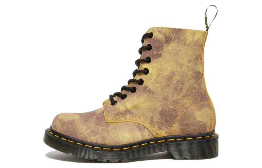 Dr.Martens Dr. Martens 1460 Pascal Tie Dye Leather Lace Up Boots 'Burnt Yellow' Women's