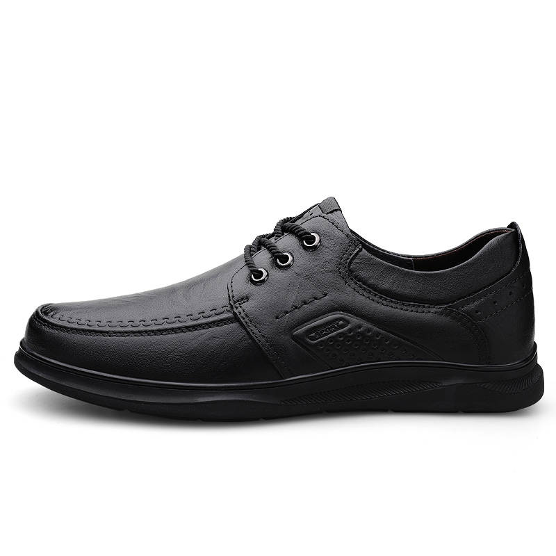 XIMO BULL Casual Leather Shoes Men's Low Top Black/Brown