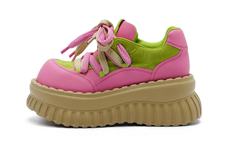 VINYVIOLA Cow Leather Support Height Increasing Low top Casual Shoes Women's
