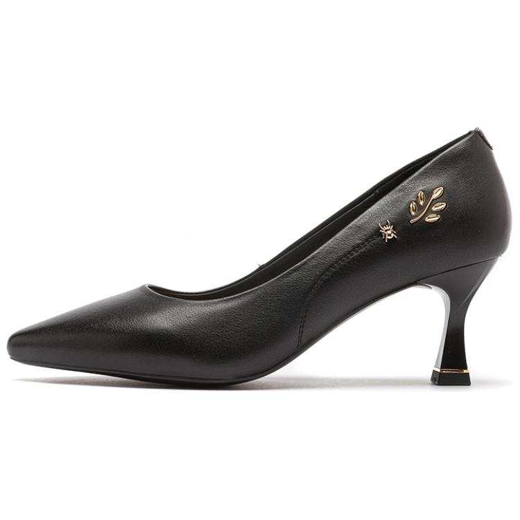 Spider King Leather Slim Heel High Heels 6.5cm Women's Black