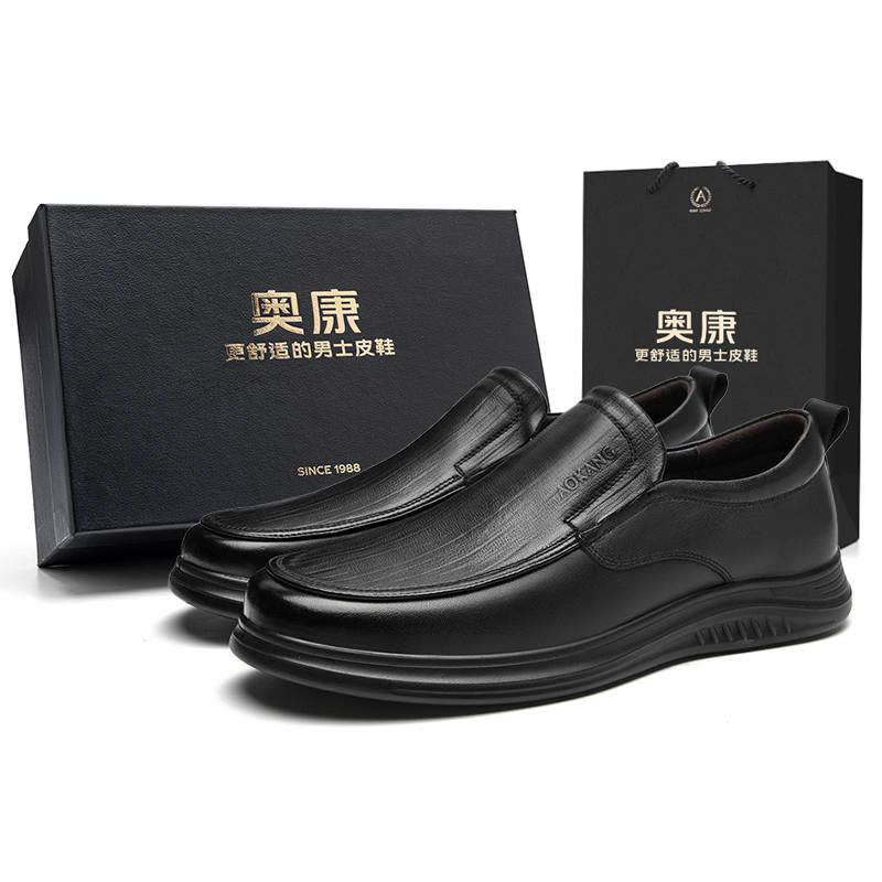 AOKANG Cow Leather Dress Shoes Men's Black