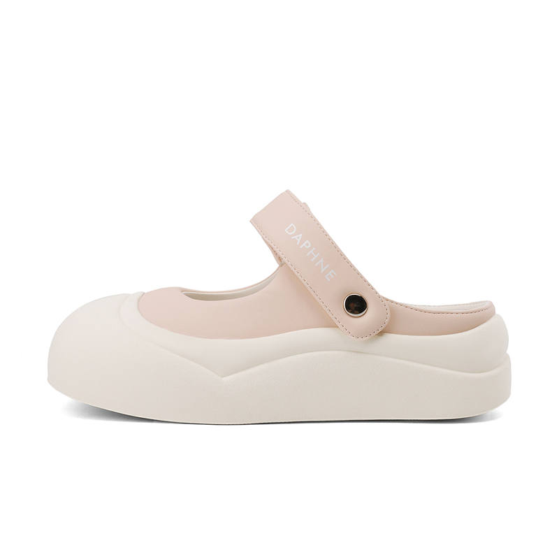 DAPHNE DAPHNE Slip Resistant Closed Toe Slippers Women's Beige Pink