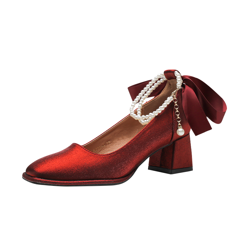 Pounise Chunky Heel High Heels 5.5cm Women's