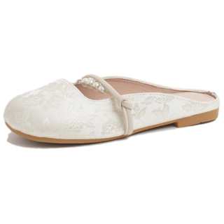 REIHUNG Closed Toe Slippers Women's Apricot