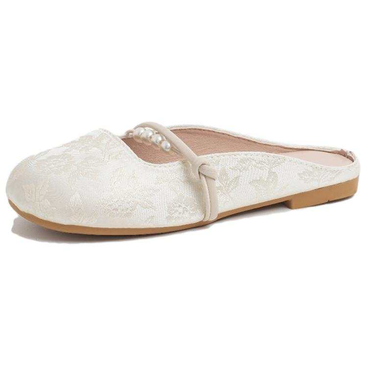 REIHUNG Closed Toe Slippers Women's Apricot