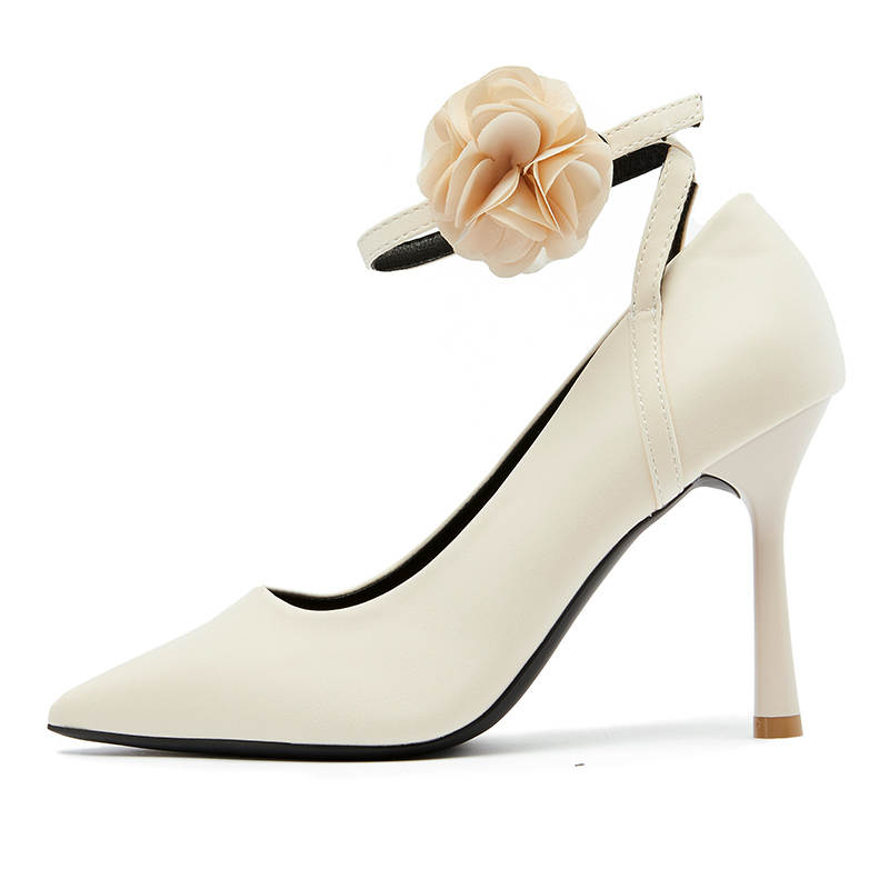 POOQ Pu Slim Heel High Heels 9cm Women's