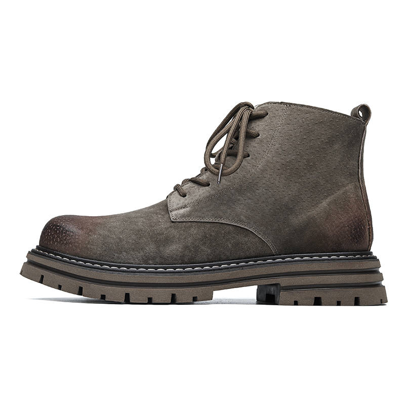 KAQIAODI Leather Short Combat Boots Men's