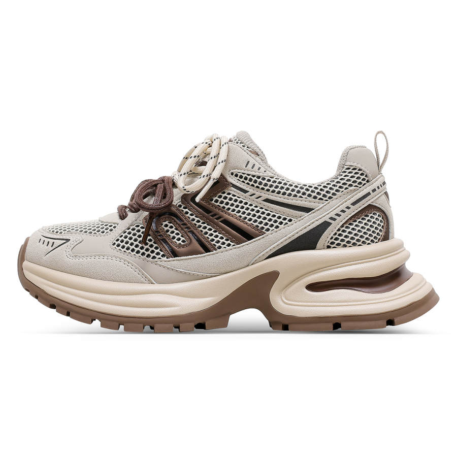 C°BANNER Synthetic Leather Low top Chunky Sneakers Women's Apricot