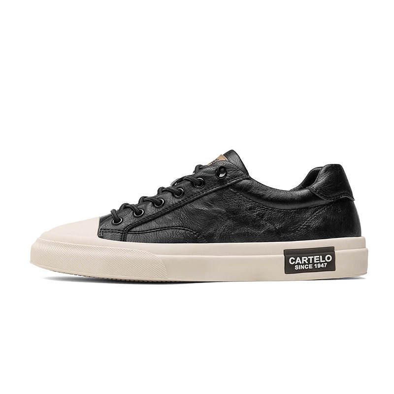 CARTELO Vintage Versatile Workwear Platform Shoes Cow Split Leather Slip Resistant Abrasion Resistant Low top