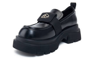 HERLOOK Pocket Decoration Slip on Synthetic Leather Loafers Women's