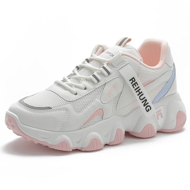REIHUNG Synthetic Leather Low top Chunky Sneakers Women's