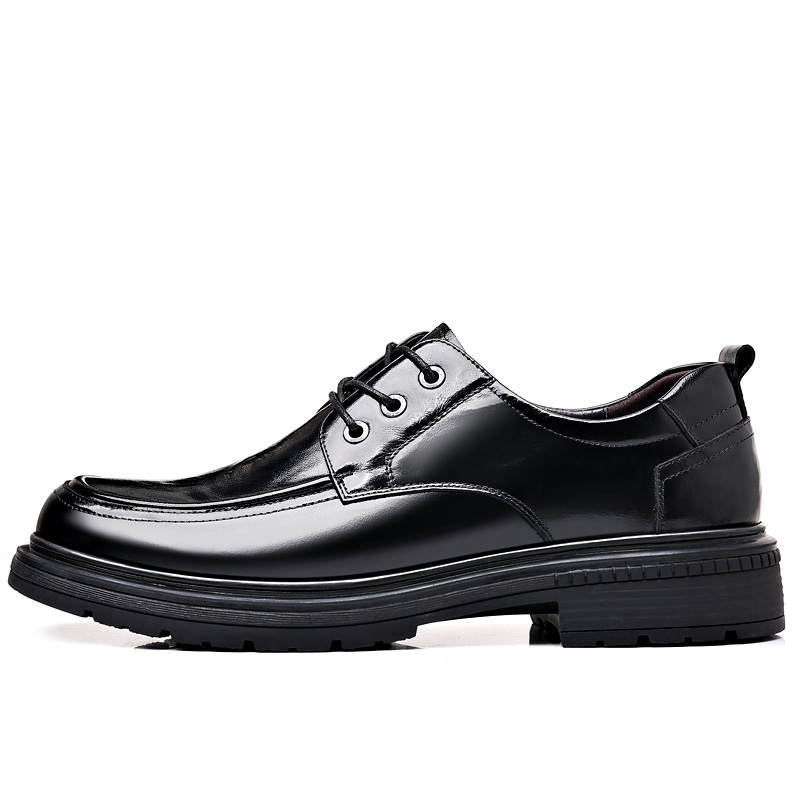 LUOMENG LUOMENG Casual Leather Shoes Men's Low Top Black