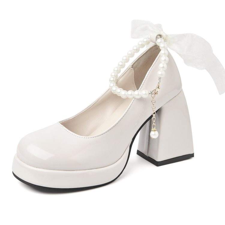 Xingdiman Pu Chunky Heel Mary Jane Shoes 8cm Women's