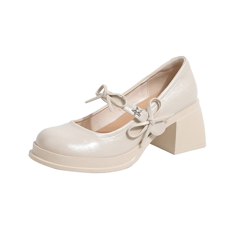 Beijiani Microfiber Leather Chunky Heel Mary Jane Shoes Women's