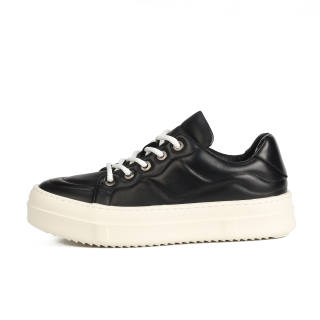 TIEKE Puffy Shoes Top Grain Cow Leather Low top Skateboard Shoes Men's