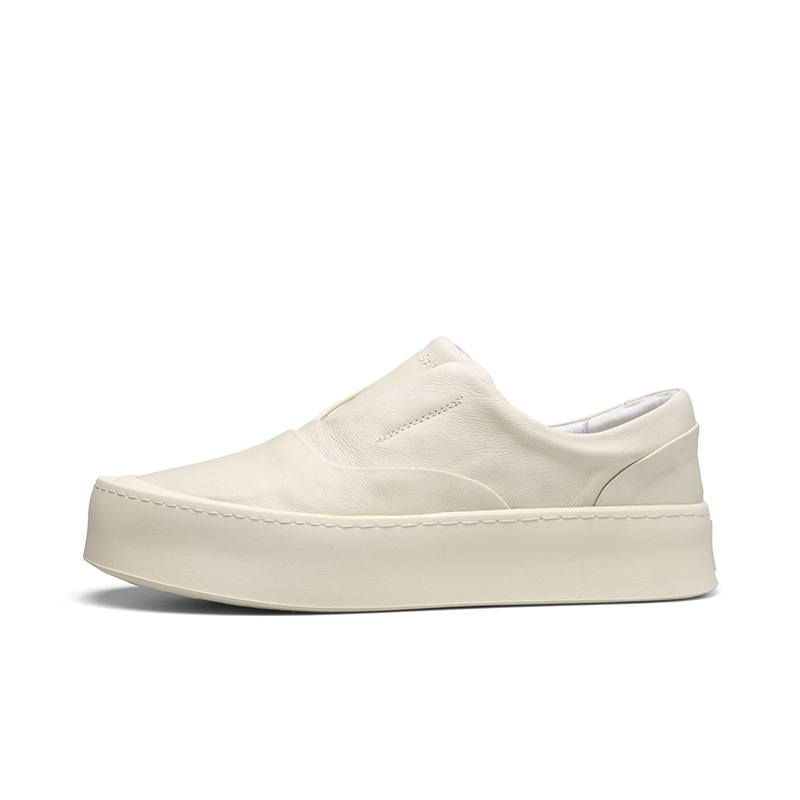 PARDASAUL Cow Leather Slip Resistant Abrasion Resistant Low top Skateboard Shoes Men's White