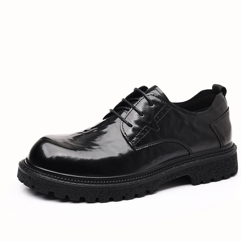 CITONGXIANSHENG Cow Split Leather Casual Shoes Men's Black