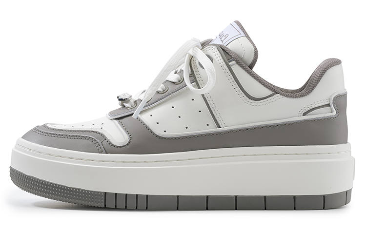 Lucia Tacci Designer Collection Skateboard Shoes Women's Low Top Gray White