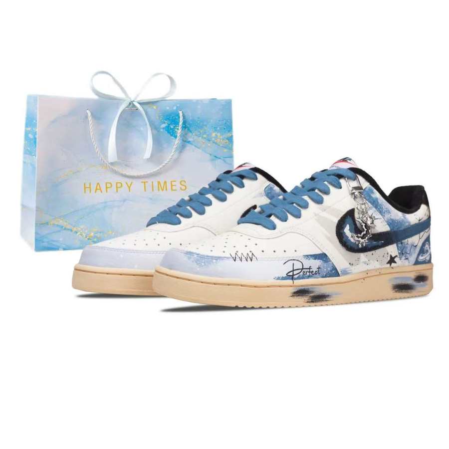 Nike Nike Court Vision 1 Icy Snow Star, Space Of Serenity, Special Shopping Bag Leather Abrasion Resistant Low top