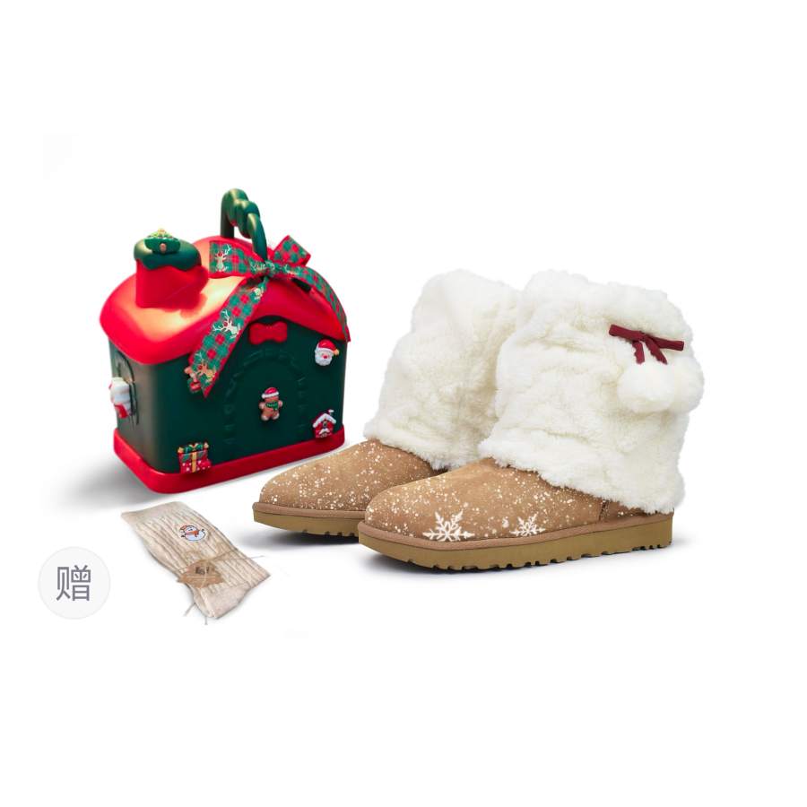UGG CLASSIC MINI Sheepskin Thermal Abrasion Resistant Short Snow Boots Women's Chestnut