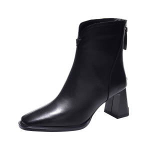 Devanro Top Grain Cow Leather Ankle Boots 6.5cm Women's