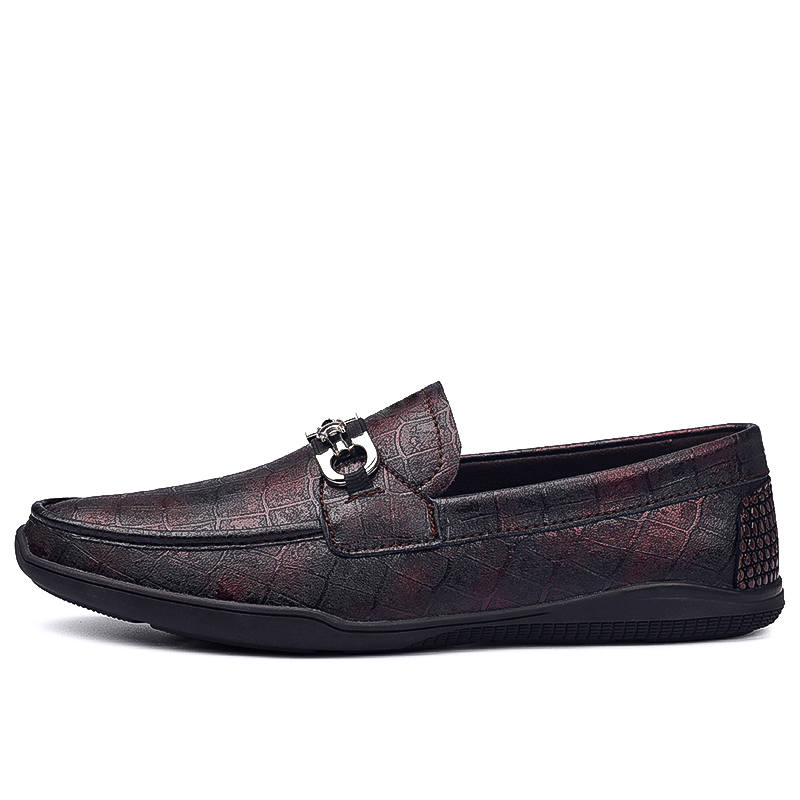CITONGXIANSHENG Cow Split Leather Casual Shoes Men's Brown