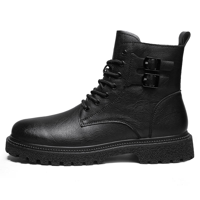 JIGONGYANG JIGONGYANG Cow Split Leather Short Combat Boots Unisex