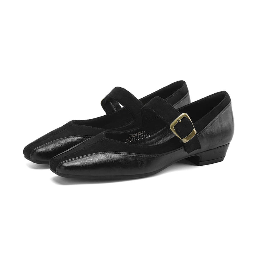 FOXER Mary Jane Shoes Women's Black/Red Brown