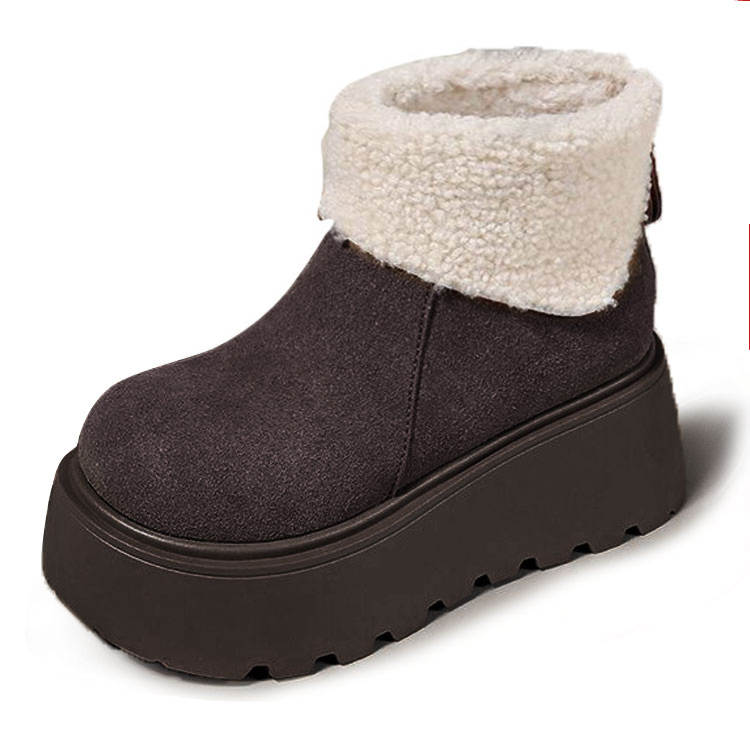 Medd Platform Thickened And Fleece Lined Snow Boots For Fall Winter Thermal Height Increasing Slip Resistant