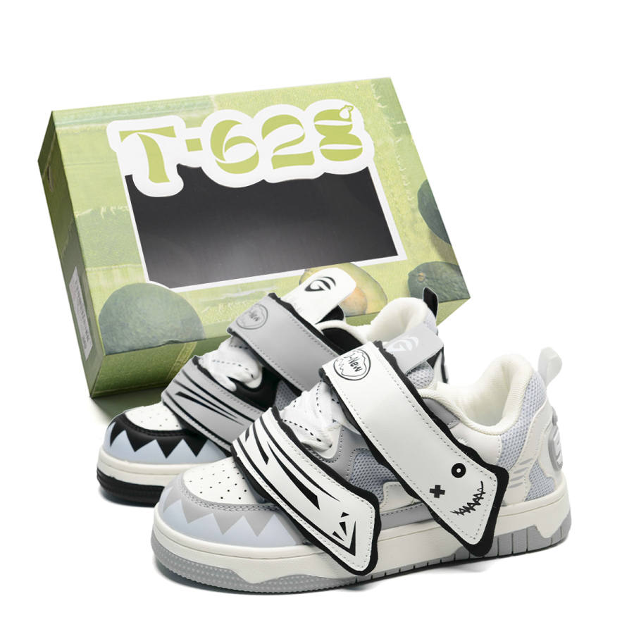 T628 Shark Puffy Shoes Low top Skateboard Shoes Unisex Box Included