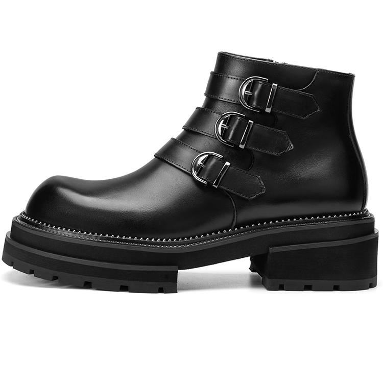 TUATARA Top Grain Cow Leather Ankle Boots Men's Black